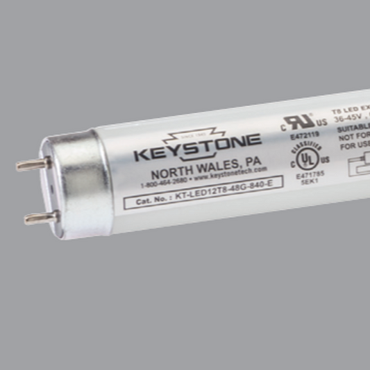 12W LED T8 Tube, Glass Construction, 4, 4000K, ExternalDrive Type C (Pack of 25)